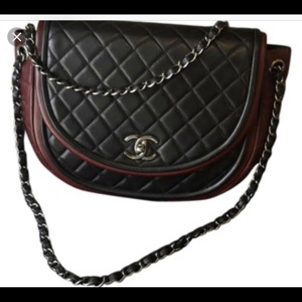Authentic Chanel Lambskin Half Moon